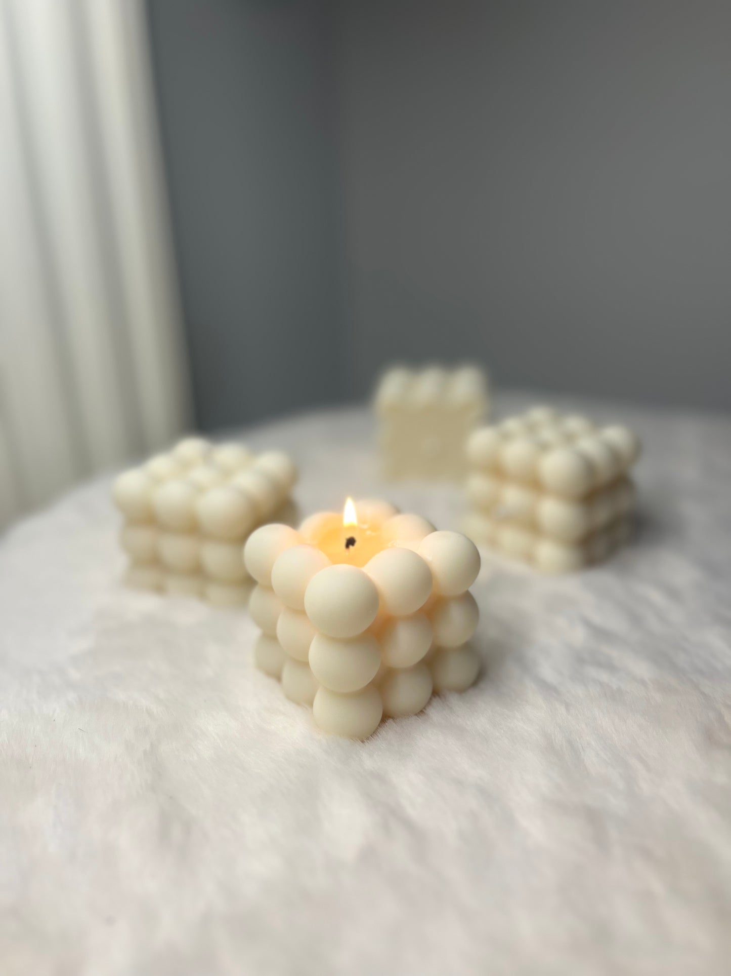 Bougie cube blanche