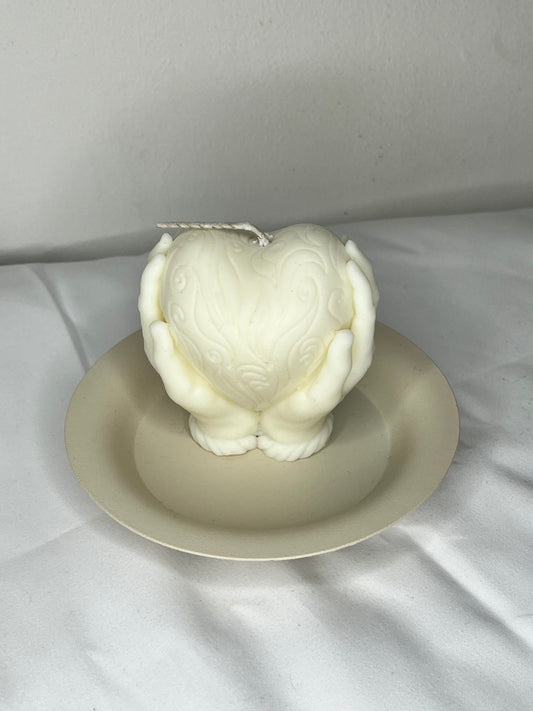 Bougie coeur non parfumée