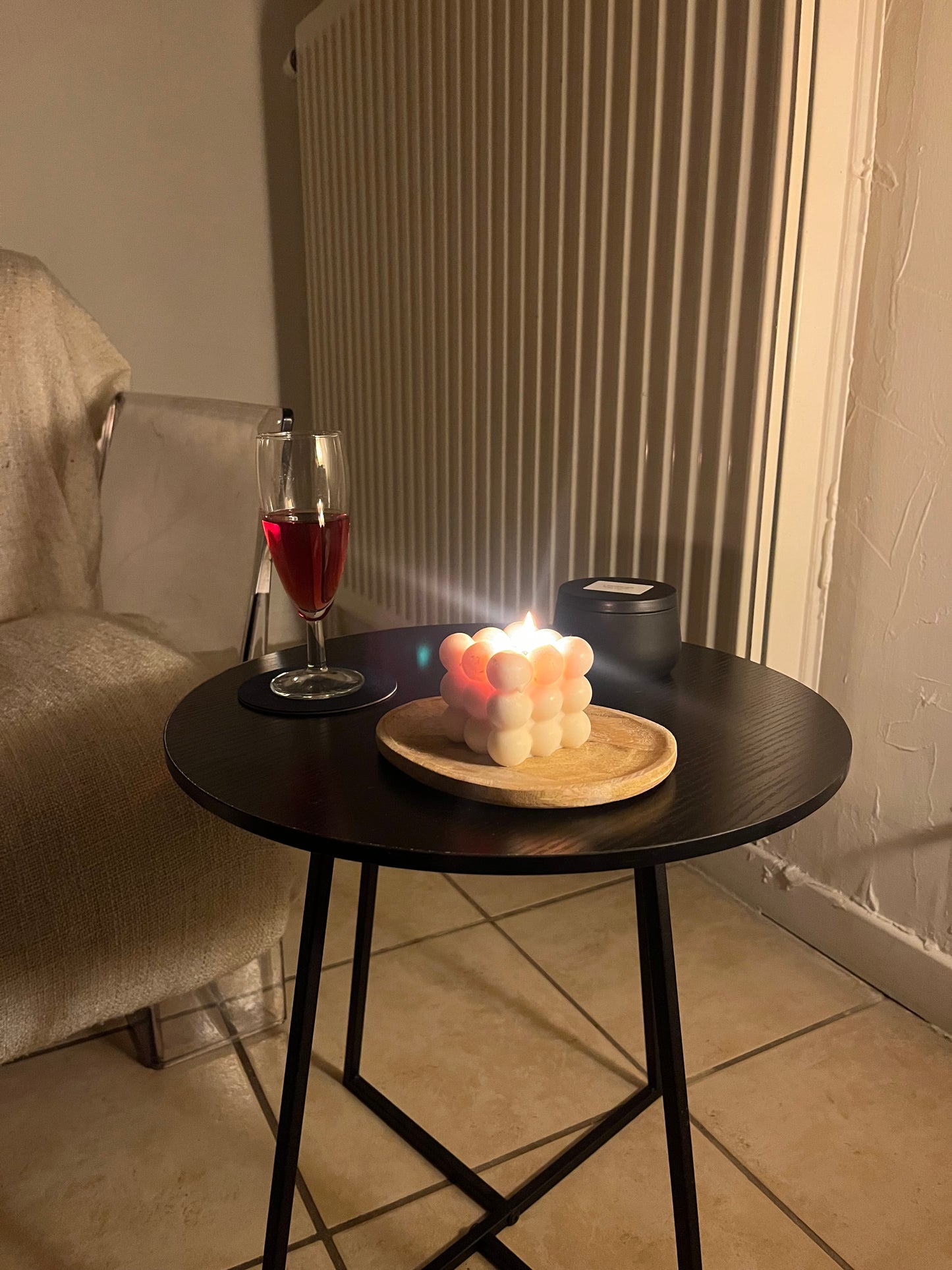 Bougie cube blanche